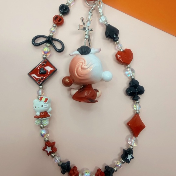 Handmade Authentic skull panda Beijing Limited PopBean bag charm/keychain - Picture 3 of 5